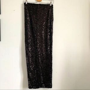 ⚡️HM Sequence Long Spandex Skirt with Slit🖤